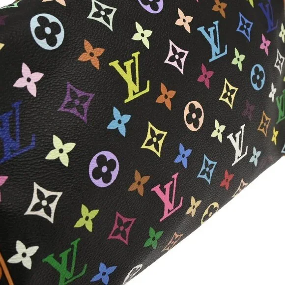 Louis Vuitton Black Monogram Multicolor Speedy 30 Handbag M92642 SD1004 135452 - Picture 4 of 10